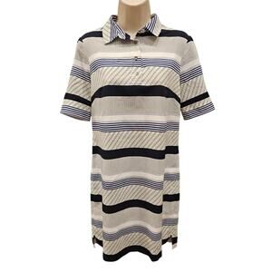 Banana Republic Striped Geometric Print Polo Shirt Dress XS lined 1/2 sleeve